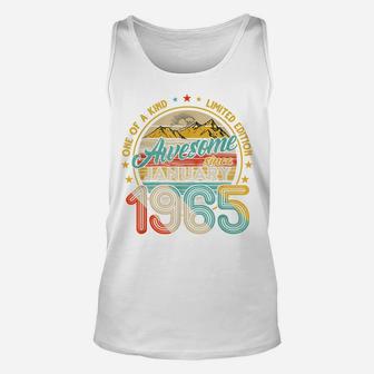Born In January 1965 56Th Birthday Gift Retro 56 Years Old Unisex Tank Top | Crazezy AU