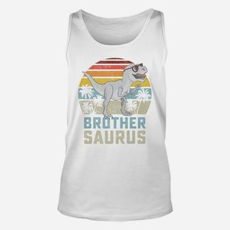 Brothersaurus T Rex Dinosaur Brother Saurus Family Matching Unisex Tank Top | Crazezy