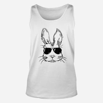 Bunny Face With Sunglasses Unisex Tank Top | Crazezy UK