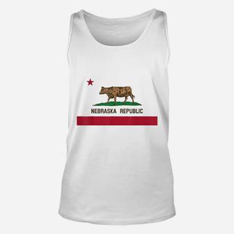 California Style Nebraska State Flag Unisex Tank Top - Thegiftio