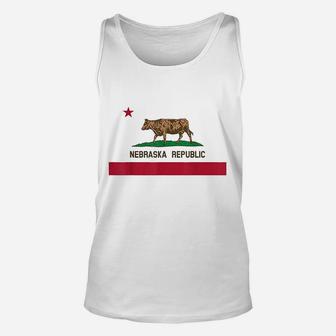 California Style Nebraska State Flag Unisex Tank Top - Thegiftio