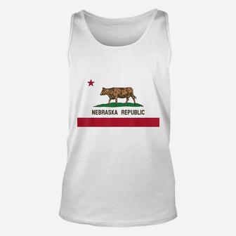 California Style Nebraska State Flag Unisex Tank Top - Thegiftio