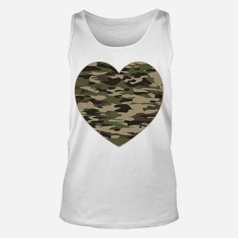 Camo Heart Valentines Day Gifts Camoflauge Military Tactical Unisex Tank Top | Crazezy UK