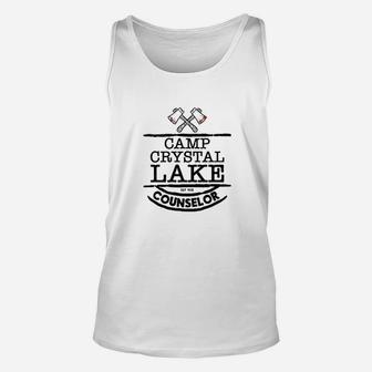 Camp Crystal Lake Counselor Staff Costume White Unisex Tank Top | Crazezy CA