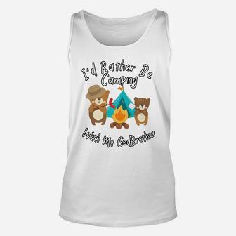 Camping With My Godbrother Cute Camper Bear Family Campfire Unisex Tank Top | Crazezy DE