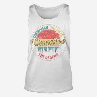Candice The Woman The Myth The Legend Personalized Name Unisex Tank Top | Crazezy