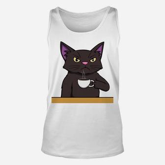 Cat Coffee Because Murder Is Wrong Gift For Coffee Lovers Unisex Tank Top | Crazezy