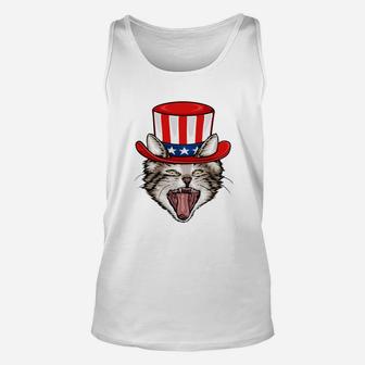 Cat Funny 4th Fourth Of July Shirt Usa America Gifts Pride Unisex Tank Top - Thegiftio UK