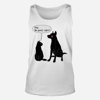 Cat Humor Cat Slap Dog Funny Black Cat And Dog Lovers Unisex Tank Top | Crazezy CA