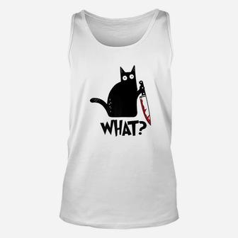 Cat What Black Cat Unisex Tank Top | Crazezy