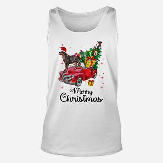 Cattle Dog Rides Red Truck Christmas Pajama Shirt Unisex Tank Top | Crazezy CA