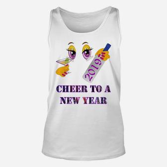 Cheer To A New Year 2019 Classy Wine Glass Celebration Tees Unisex Tank Top - Thegiftio UK