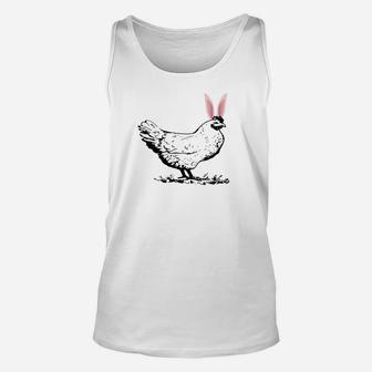 Chicken Hen Easter Bunny Rabbit Ears Funny Tee Unisex Tank Top - Thegiftio UK