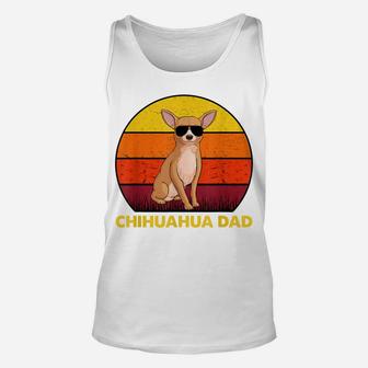 Chihuahua Dog Dad Sunset Vintage Best Chihuahua Dad Ever Unisex Tank Top | Crazezy AU