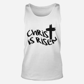 Christ Is Risen Religious Easter Unisex Tank Top | Crazezy