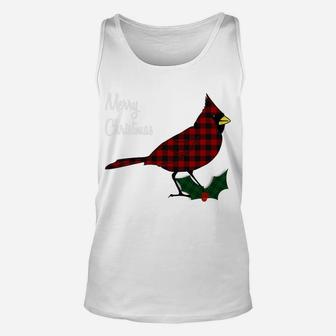 Christmas Buffalo Plaid Cardinal Matching Family Pajamas Unisex Tank Top | Crazezy DE