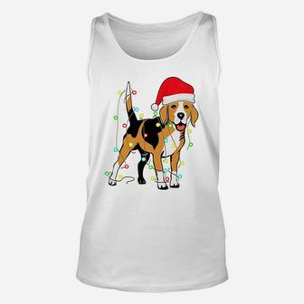 Christmas Lights Beagle Dog Lover Funny Xmas Gift Unisex Tank Top | Crazezy DE