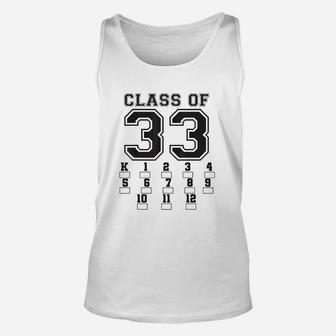 Class Of 2033 Grow With Me Back To School Checkmarks Graphic Unisex Tank Top | Crazezy