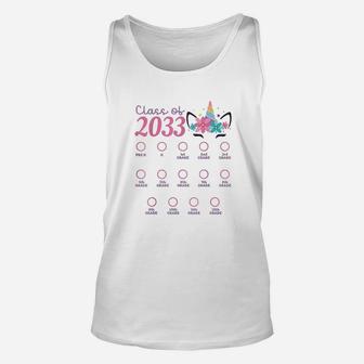Class Of 2033 Grow With Me First Day Of School Unicorn Unisex Tank Top | Crazezy DE