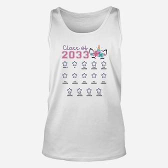 Class Of 2033 Grow With Me First Day Of School Unicorn Unisex Tank Top | Crazezy CA