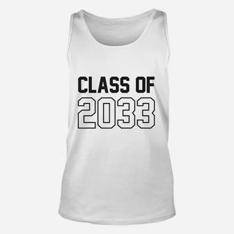 Class Of 2033 Grow With Me Handprints On Back K To 12 Unisex Tank Top | Crazezy