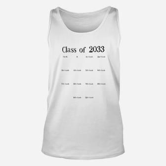 Class Of 2033 Grow With Me Shirt With Space For Handprints Unisex Tank Top | Crazezy UK