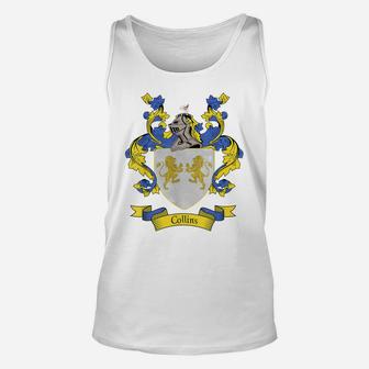 Collins Coat Of Arms | Collins Surname Family Crest Unisex Tank Top | Crazezy