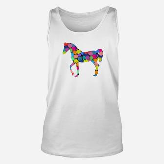 Color Dots Horse Love Horse Riding Equestrian Gift Unisex Tank Top - Thegiftio UK