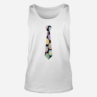 Colorful Neck Tie With Easter Eggs Easter Unisex Tank Top - Thegiftio UK