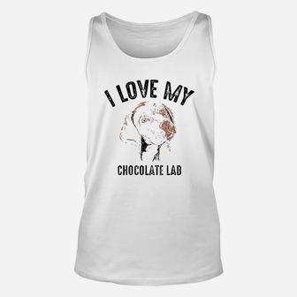 Cool I Love My Chocolate Lab Unisex Tank Top | Crazezy UK