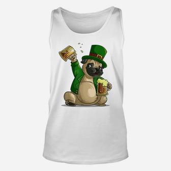 Cool Irish Leprechaun Pug St Patrick's Day Shirt Funny Gift Unisex Tank Top | Crazezy
