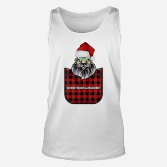 Cool Santa Claus Christmas Pajama Funny Santa Hat Costume Unisex Tank Top | Crazezy DE