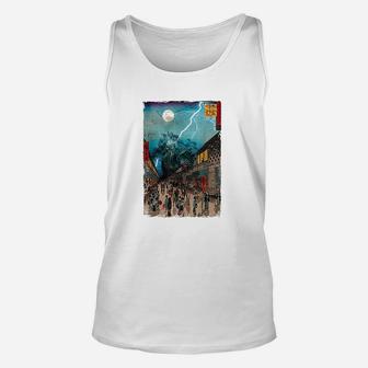 Cthulhu Kaiju Attack On Japanese City Unisex Tank Top - Thegiftio