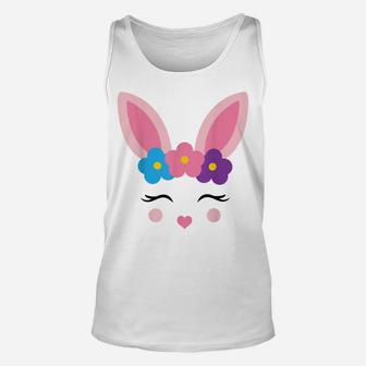 Cute Easter Bunny Face Flower Crown Toddler Holiday Costume Unisex Tank Top | Crazezy AU