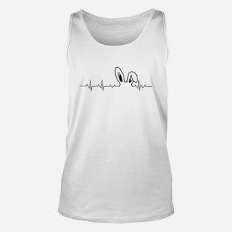 Cute Easter Bunny Heart Beat Rabbit Ears Ekg Unisex Tank Top - Thegiftio UK