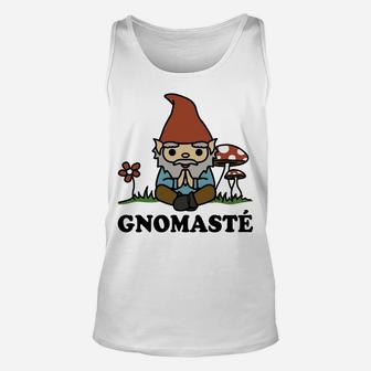 Cute Funny Workout Yoga Hoodie Gnomaste Meditating Gnome Unisex Tank Top | Crazezy CA