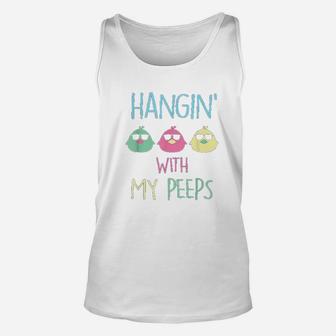 Cute Hanging With My Peeps Happy Easter Unisex Tank Top | Crazezy UK