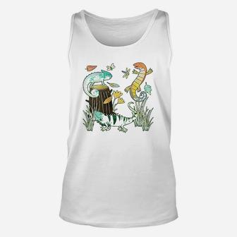 Cute Lizards Hanging Out Unisex Tank Top | Crazezy