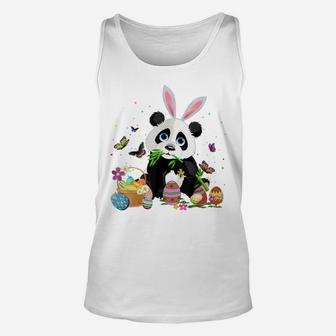 Cute Panda Bunny Egg Hunting Colorful Egg Happy Easter Day Unisex Tank Top | Crazezy DE