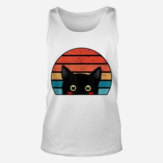 Cute Retro Style Cats Vintage Black Cat Lover Gift Idea Unisex Tank Top | Crazezy AU