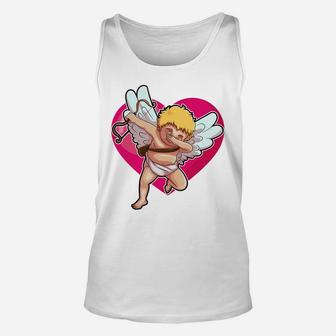 Dabbing Cupid Valentines Day Funny Heart Gifts Unisex Tank Top - Seseable