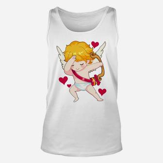 Dabbing Cupid Valentines Day Gift For Couple Unisex Tank Top - Seseable