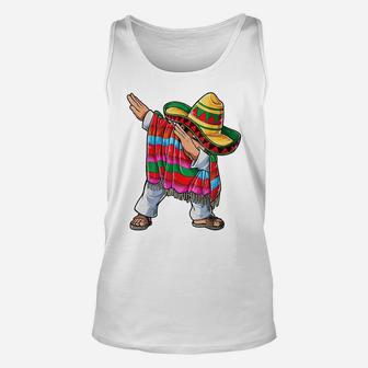 Dabbing Mexican Poncho Cinco De Mayo Men Sombrero Funny Dab Unisex Tank Top | Crazezy