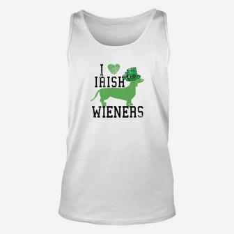 Dachshund Lovers Love Irish Wieners St Patricks Day Shirts Unisex Tank Top - Thegiftio UK