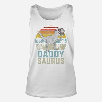 Daddysaurus T Rex Dinosaur Daddy Saurus Family Matching Unisex Tank Top | Crazezy