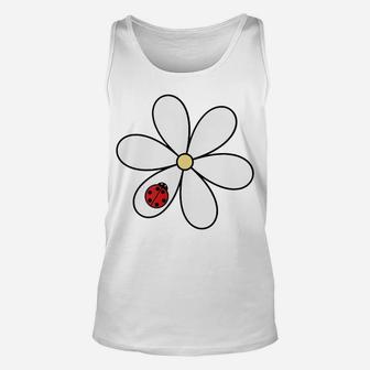 Daisy Flower With Ladybug Insect Unisex Tank Top | Crazezy