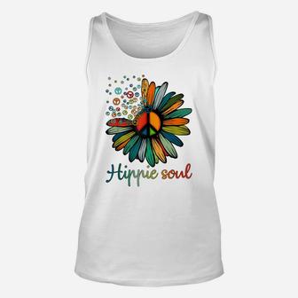 Daisy Peace Sign Hippie Soul Tshirt Flower Lovers Gifts Unisex Tank Top | Crazezy