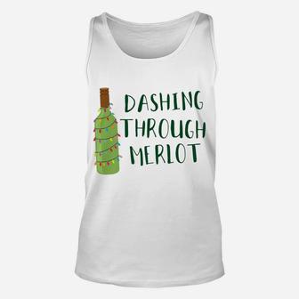 Dashing Through Merlot Funny Wine Drinking Unisex Tank Top | Crazezy