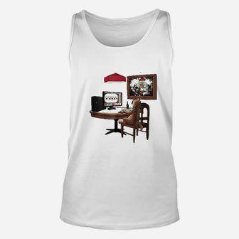 Dog Playing Online Unisex Tank Top | Crazezy CA