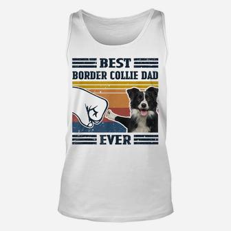 Dog Vintage Best Border Collie Dad Ever Father's Day Unisex Tank Top | Crazezy